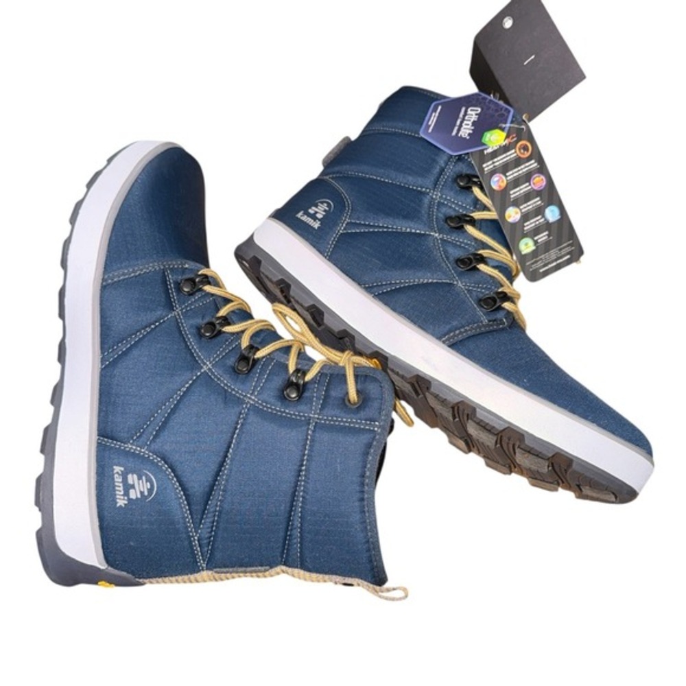 NEW Kamik Spencern Mens 9 Winter Boots -30C Blue Waterproof Insulated Vibram‎
